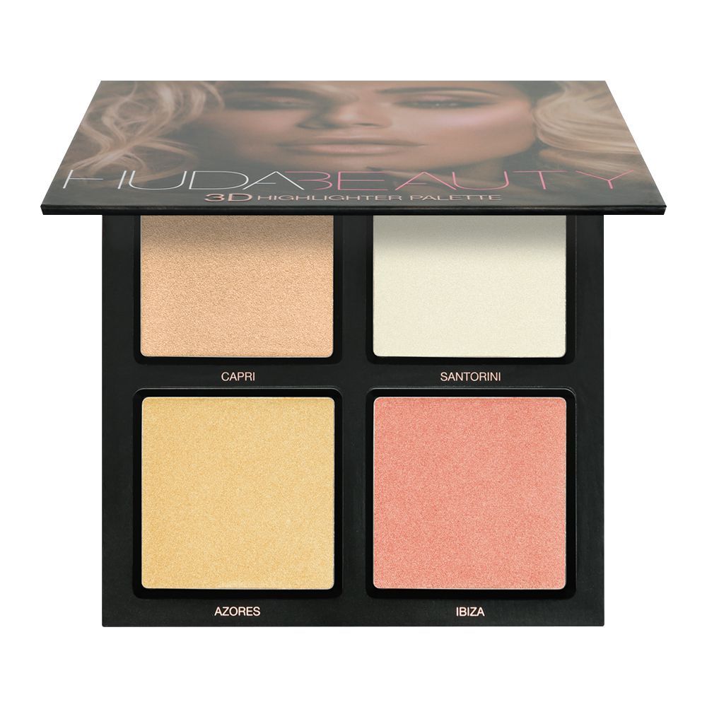 HUDA BEAUTY – 3D HIGHLIGHTER PALETTE – PINK SAND ( Capri Shade Damaged)