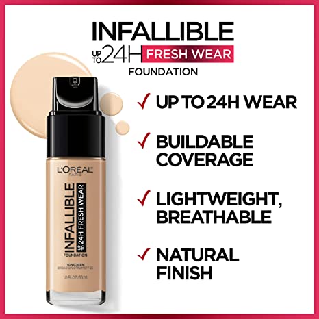 L'Oreal Paris - 24 Hour Fresh Wear Foundation - 100 linen