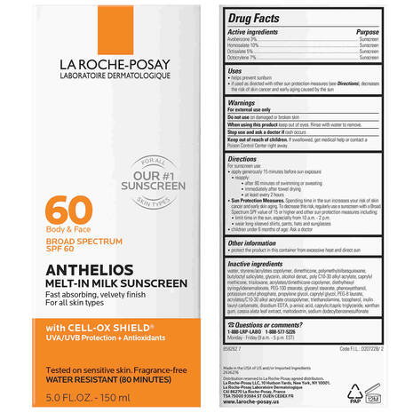 La Roche Posay - ANTHELIOS MELT-IN MILK SUNSCREEN SPF 60 - 150ml (Slightly Box Damaged)