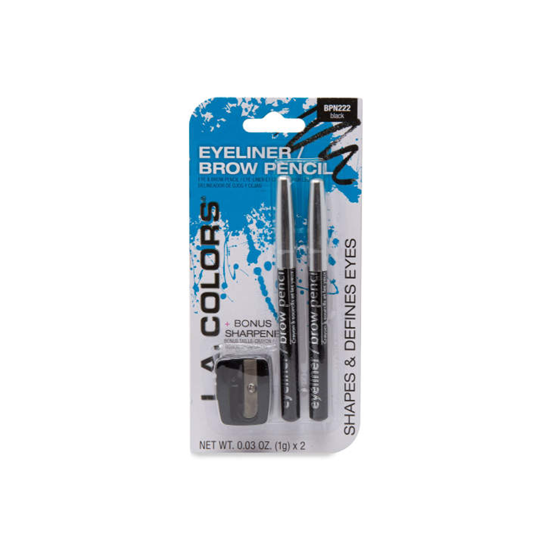 L.A. Colors – Black Eyeliner/Brow Pencil, 2-Pack