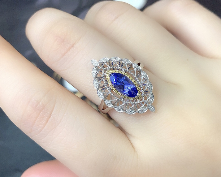 Luxury wear high quality zircon ring adjustable